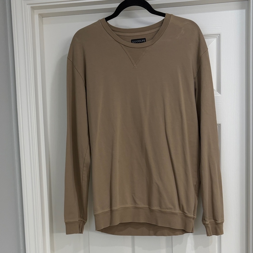 Goodlife Men's Crewneck Sweater in Tan